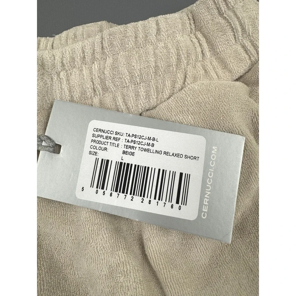 Cernucci Terry Towelling Relaxed Shorts Beige Large‎ New With Tags